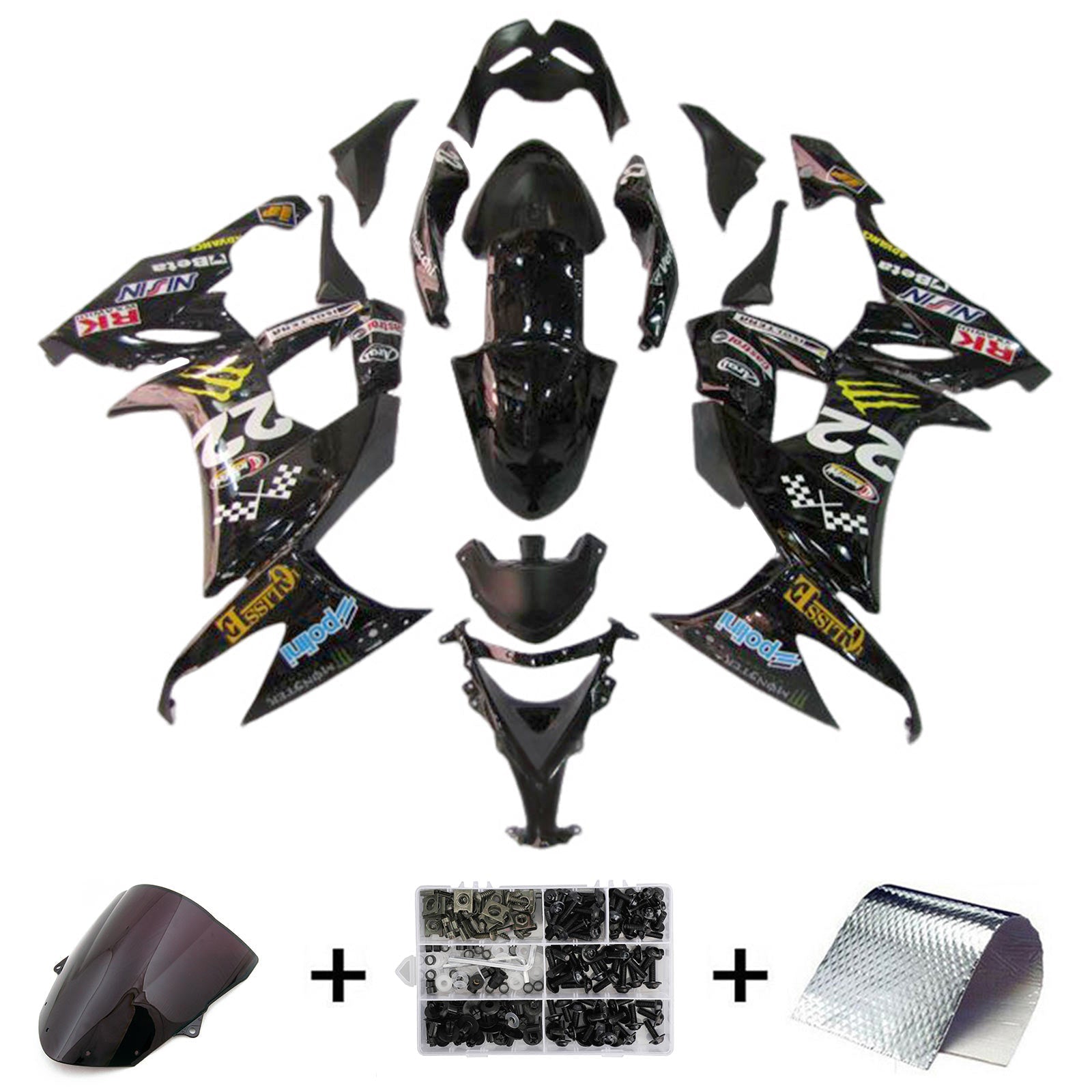 Kawasaki ZX10R 2008-2010 Fairing Kit Bodywork Plastic ABS