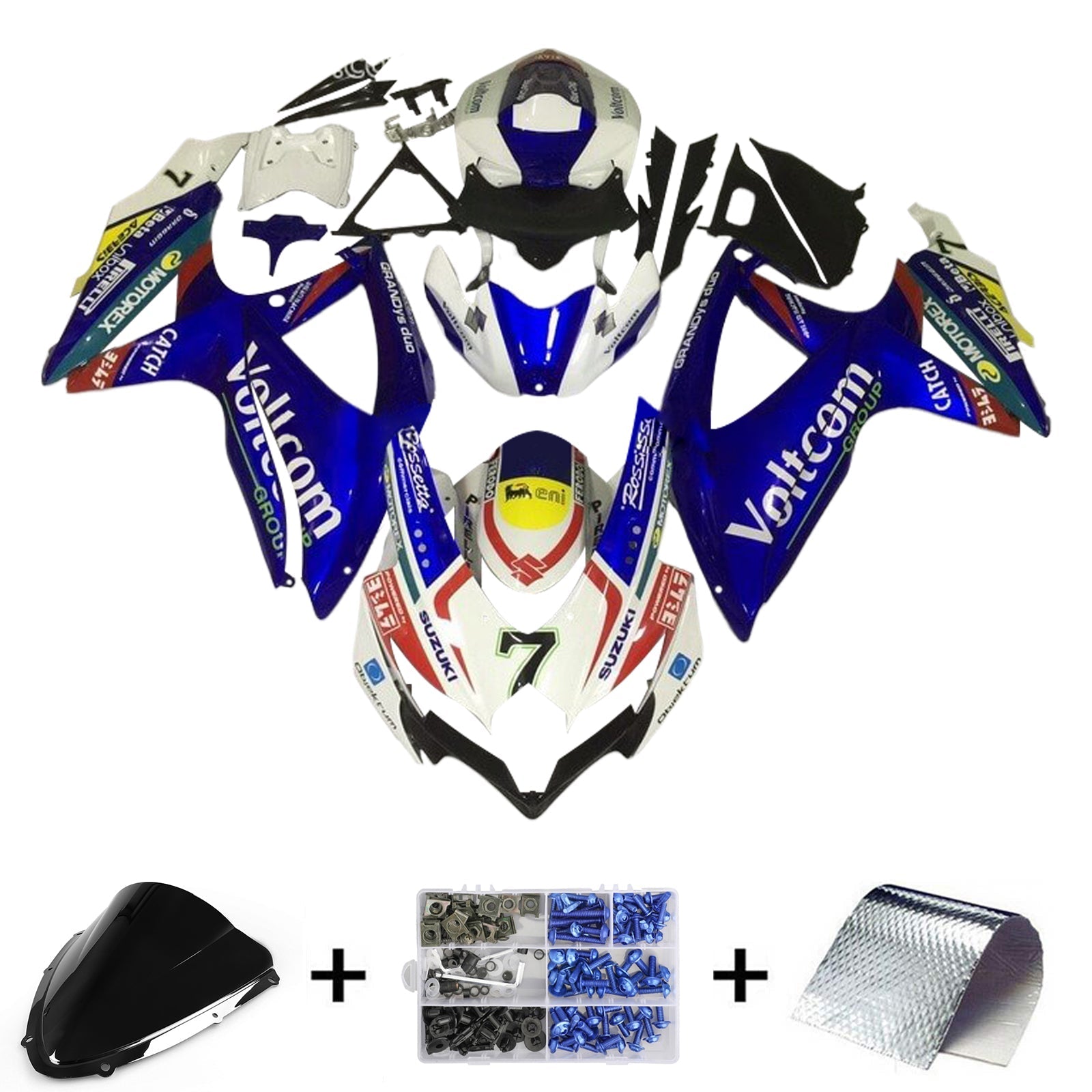 Amotopart Suzuki GSXR 600/750 2008-2010 K8 Fairing Kit Bodywork Plastic ABS