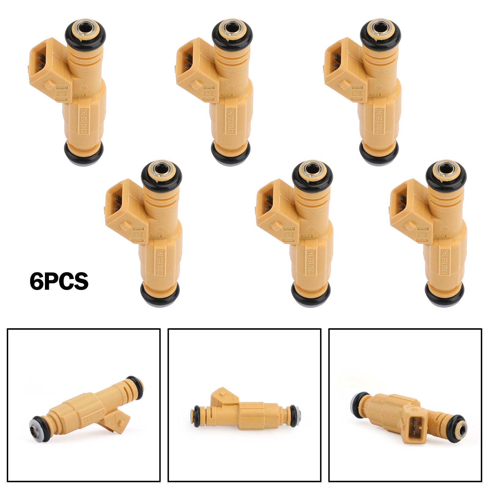 FJ583 0280155746 0280155702 6pcs Fuel Injectors Fits 97-98 Volvo S90 1987-1998 Cherokee 4.0L Grand Cherokee Generic