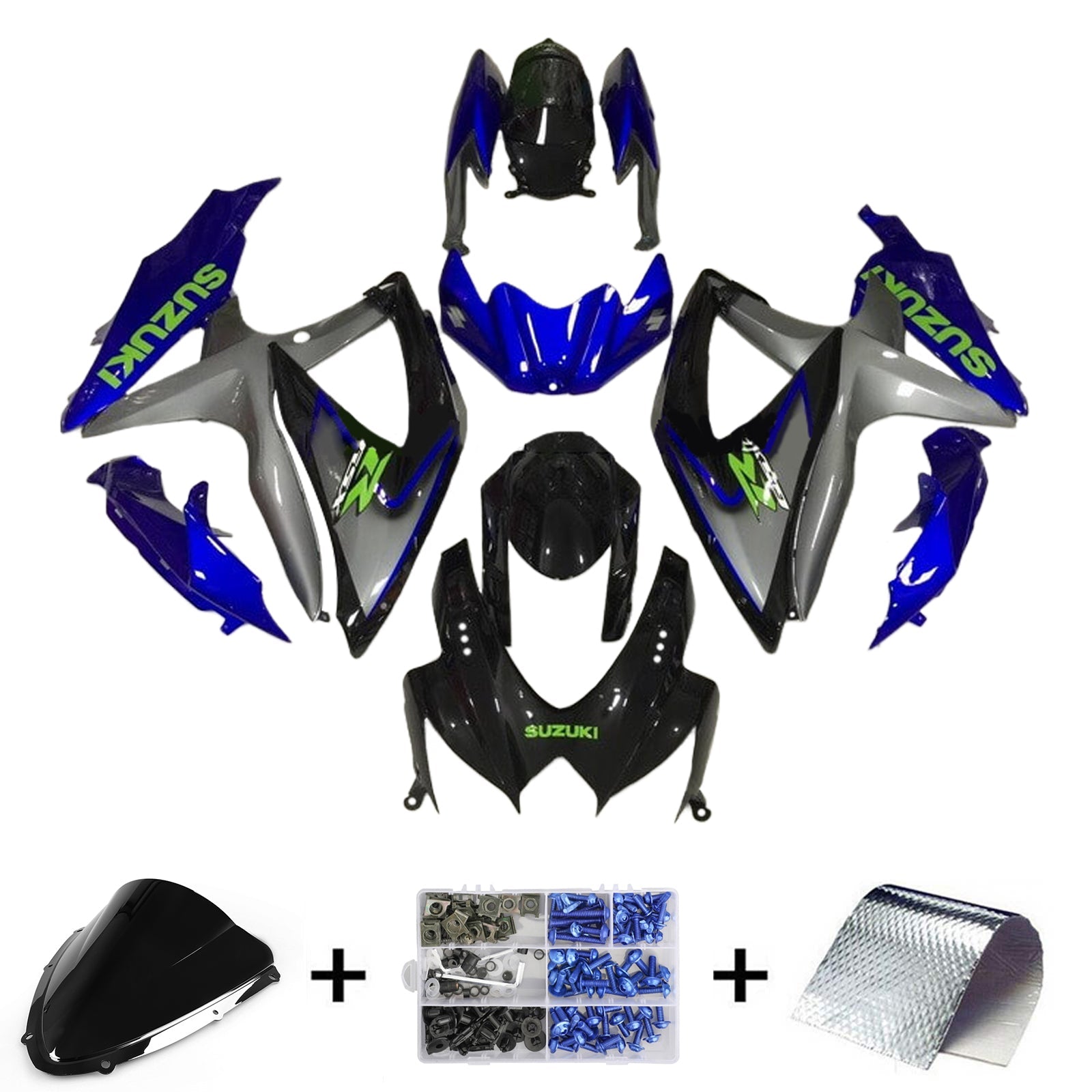 Amotopart Suzuki GSXR 600/750 2008-2010 K8 Fairing Kit Bodywork Plastic ABS