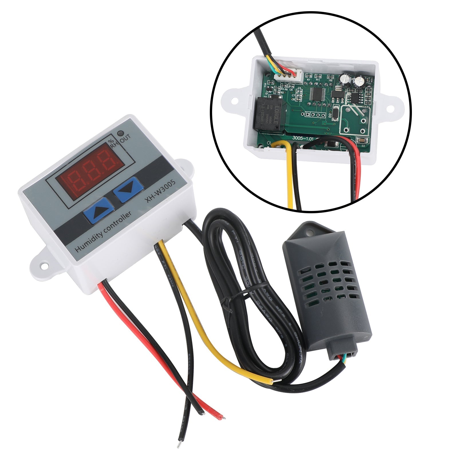 XH-W3005 12V 24V 110-220V Digital Humidity Controller Hygrometer Switch