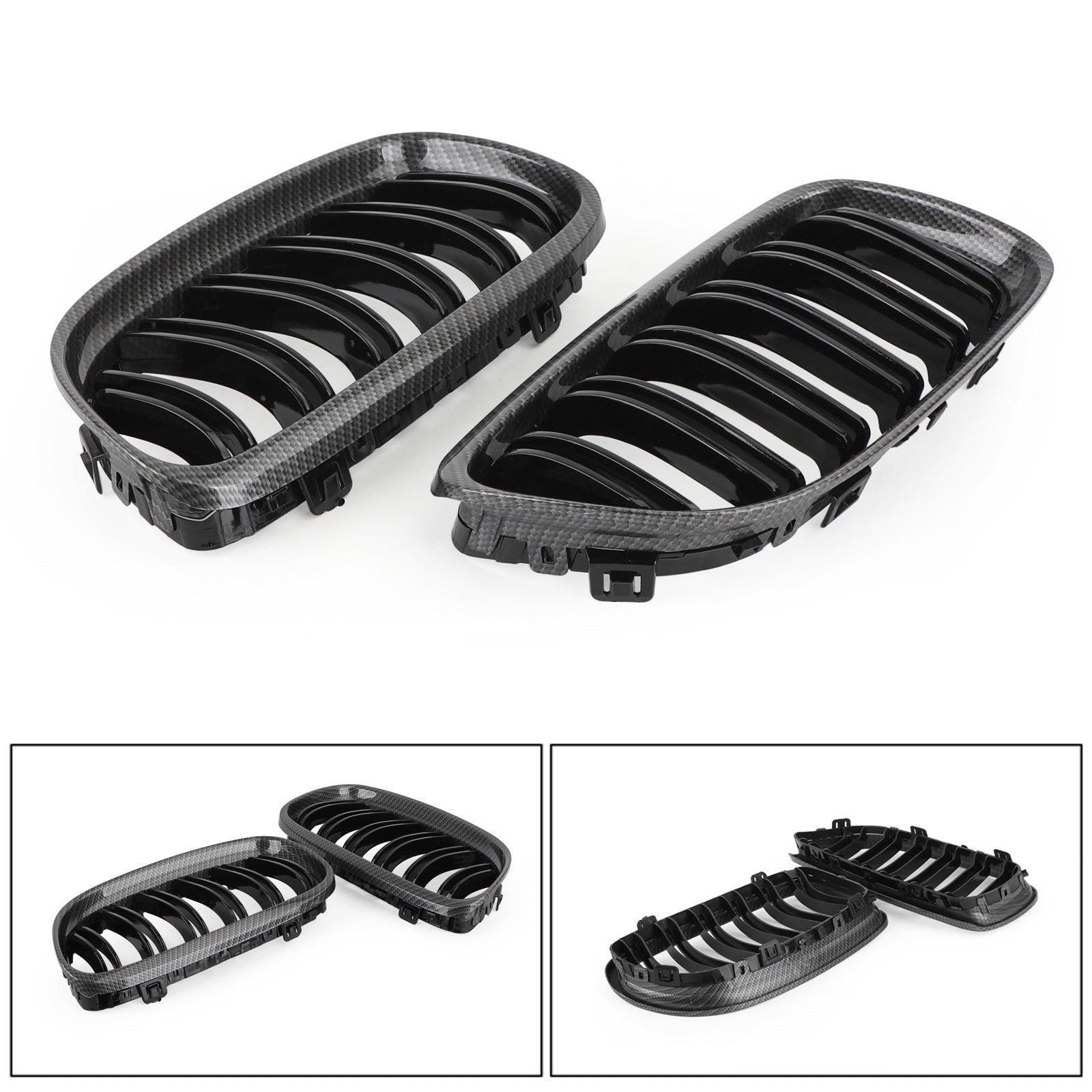 Rejillas delanteras de fibra de carbono para BMW E90/E91 LCI 3 Series 2008-2012 genérico