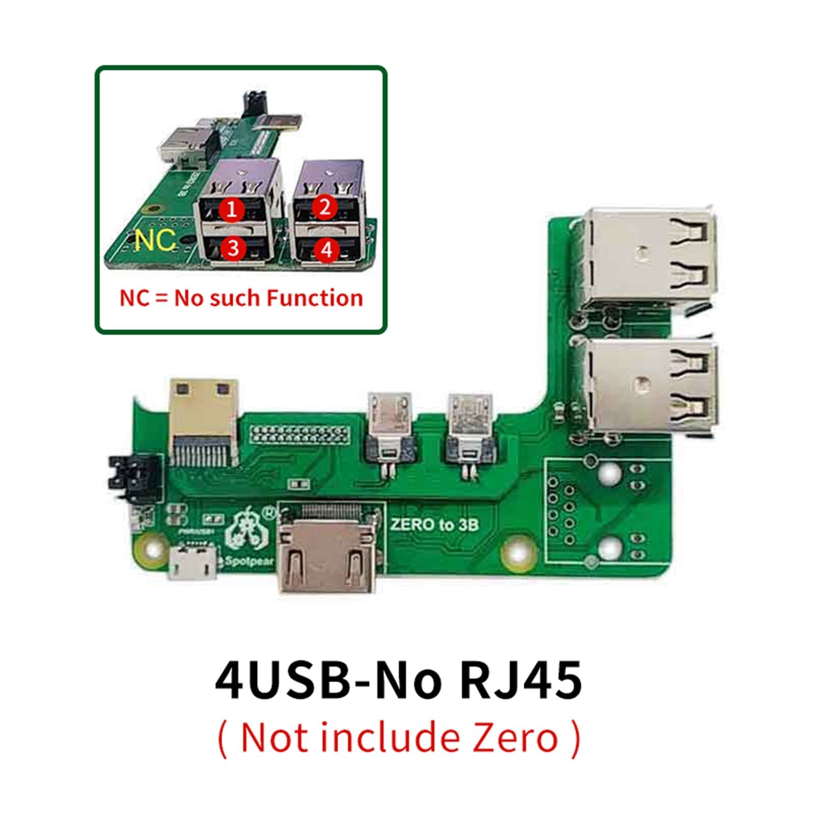 Expansion Board Zero Pi0 USB HUB RJ45 HAT fit for Raspberry Pi Zero 2w to 3B