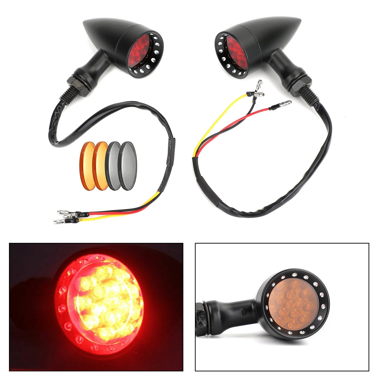 M10 Universal Motorcycle Turn Signal Light Indicators Blinker Bullet Lamp Generic