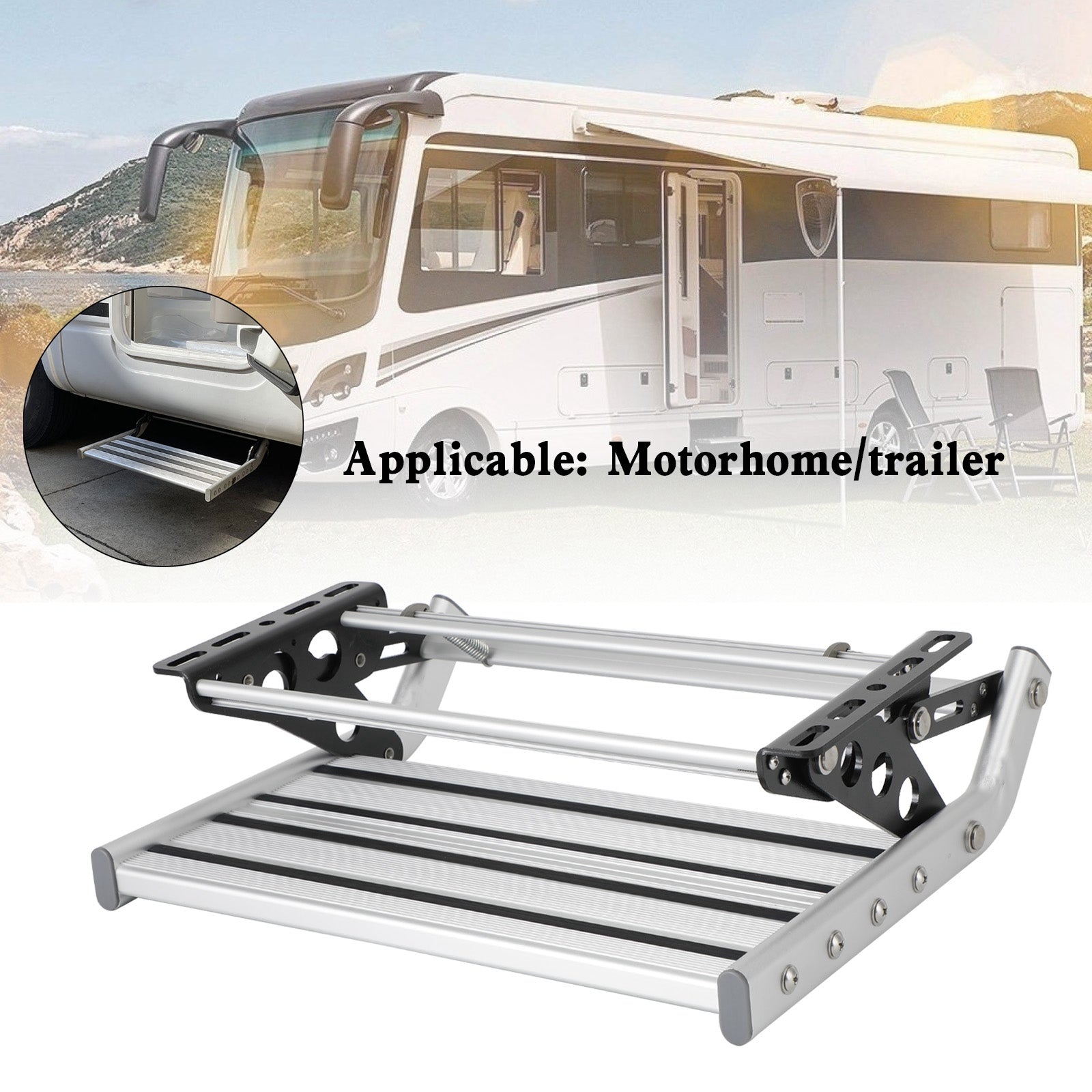 Manual de aluminio extraíble desplegable plegable paso autocaravana RV Campervan caravana