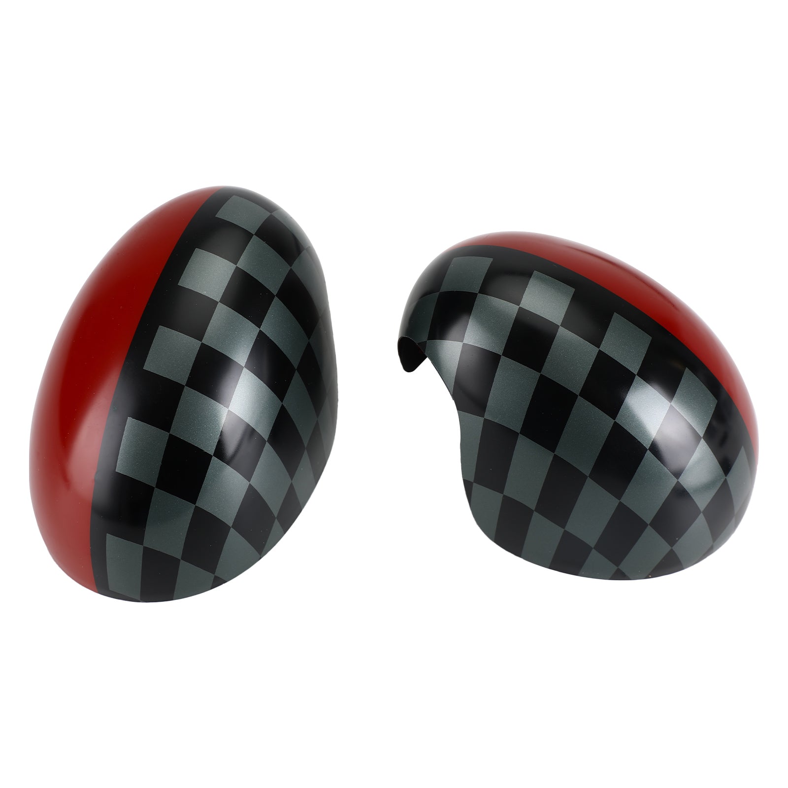 Black/Grey checkered Red Mirror Cover for MINI Cooper Hardtop F55 F56 Generic