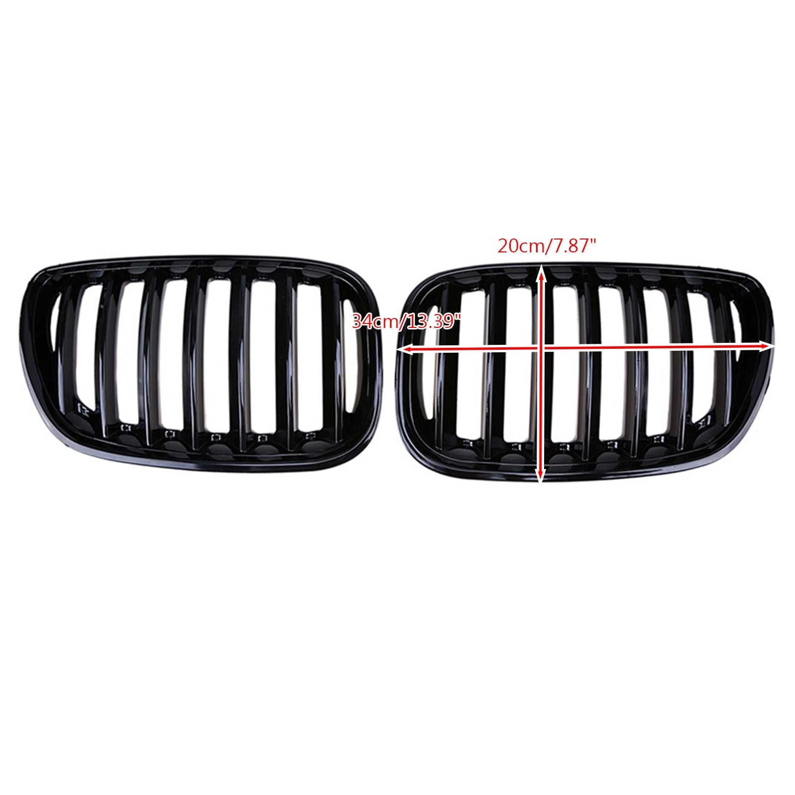 Front Kidney Grill Grille Fit BMW X5 E53 2004-2006 X Series Gloss Black Generic