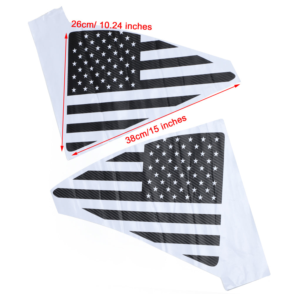 Rear Triangle Quarter Window USA Flag Decal Sticker Trim For Camaro 2010-2015 Generic