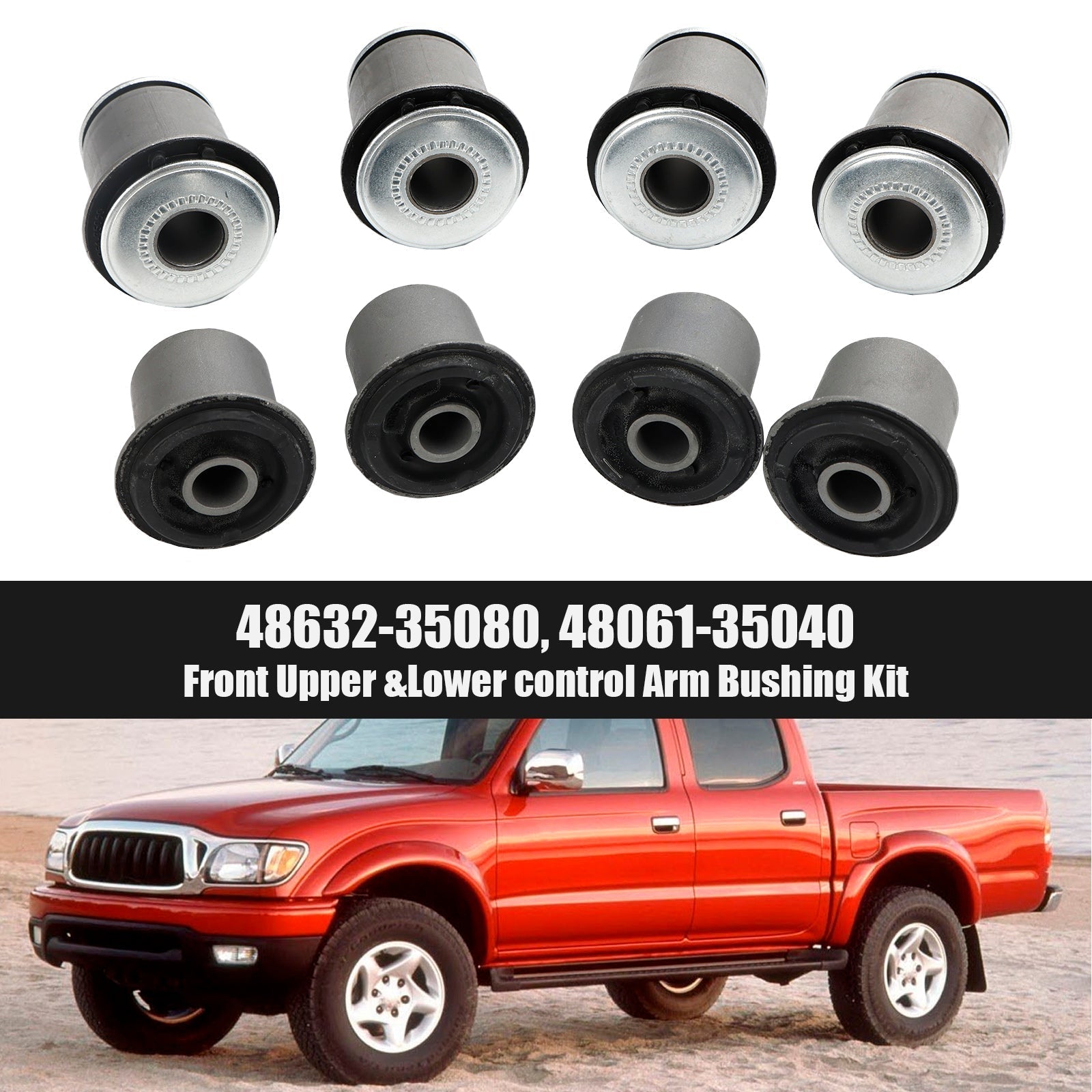 1995-2004 Toyota Tacoma Kit de bujes de brazo de control superior e inferior delantero Fedex Express