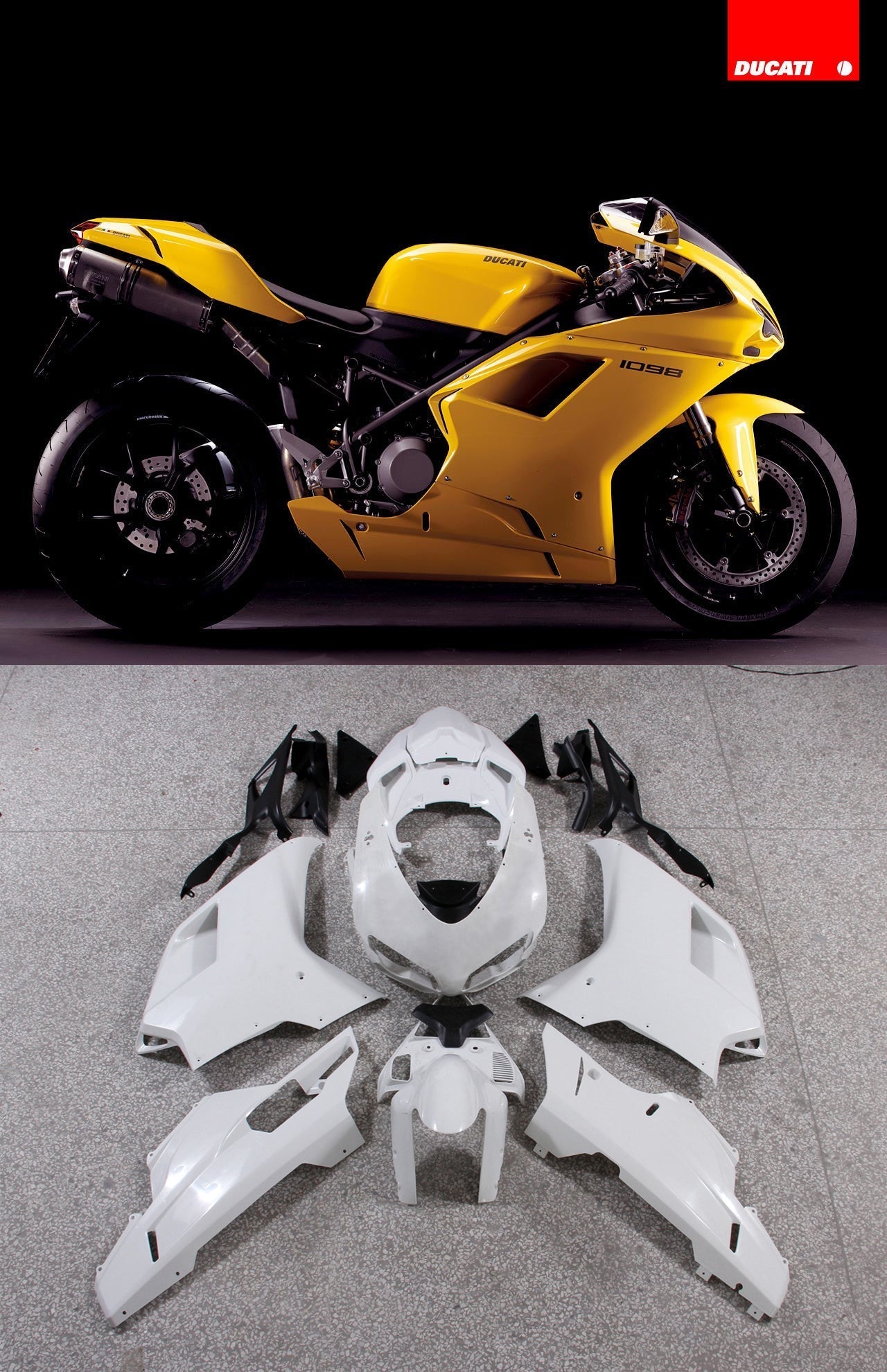 Fairings 2007-2012 Ducati 1098 1198 848 Yellow Gold 1098 Generic