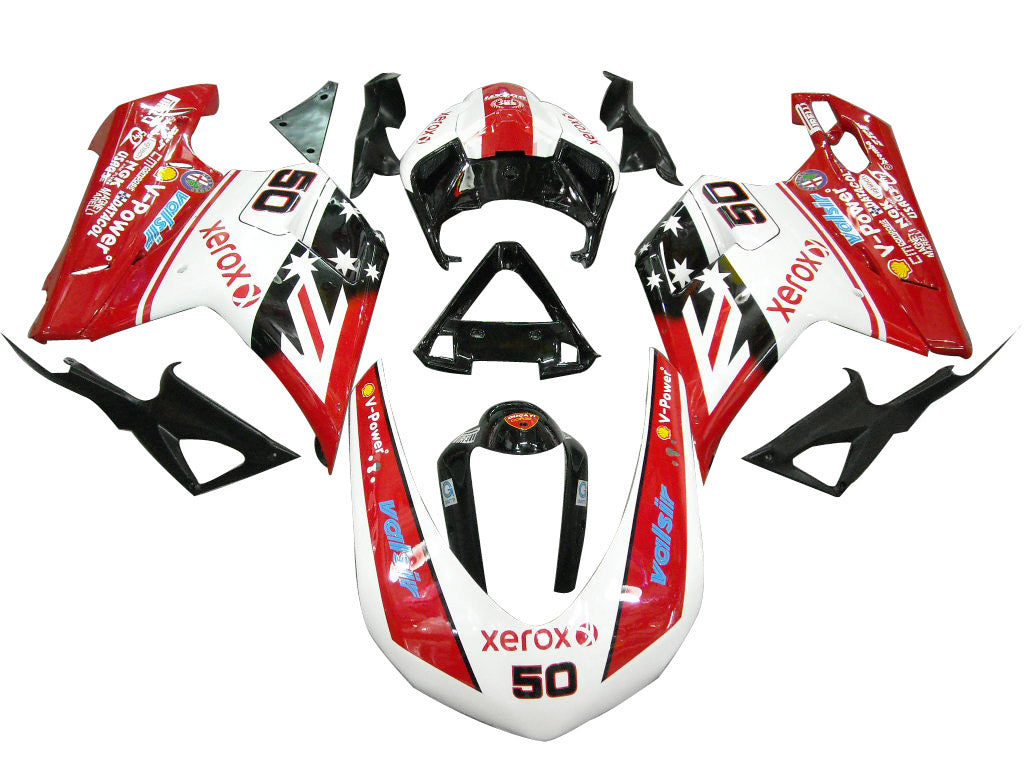 Fairings for 2007-2012 Ducati 1098 1198 848 Red & White Xerox No.50 Generic