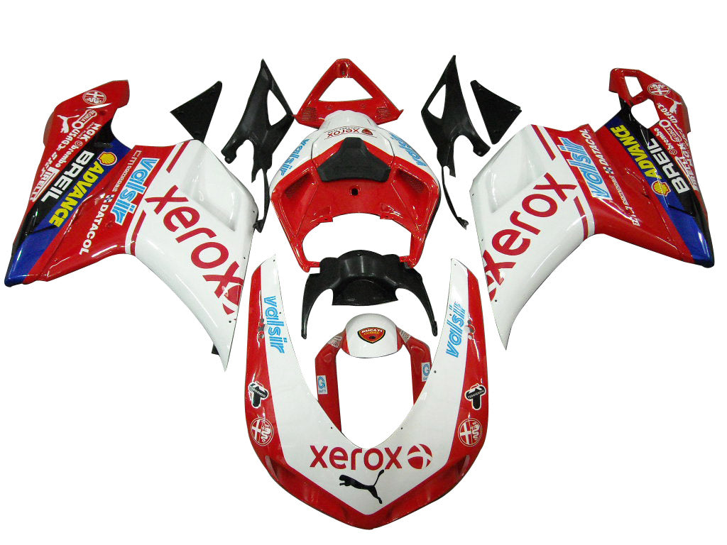 Fairings for 2007-2012 Ducati 1098 1198 848 White & Red Xerox Generic