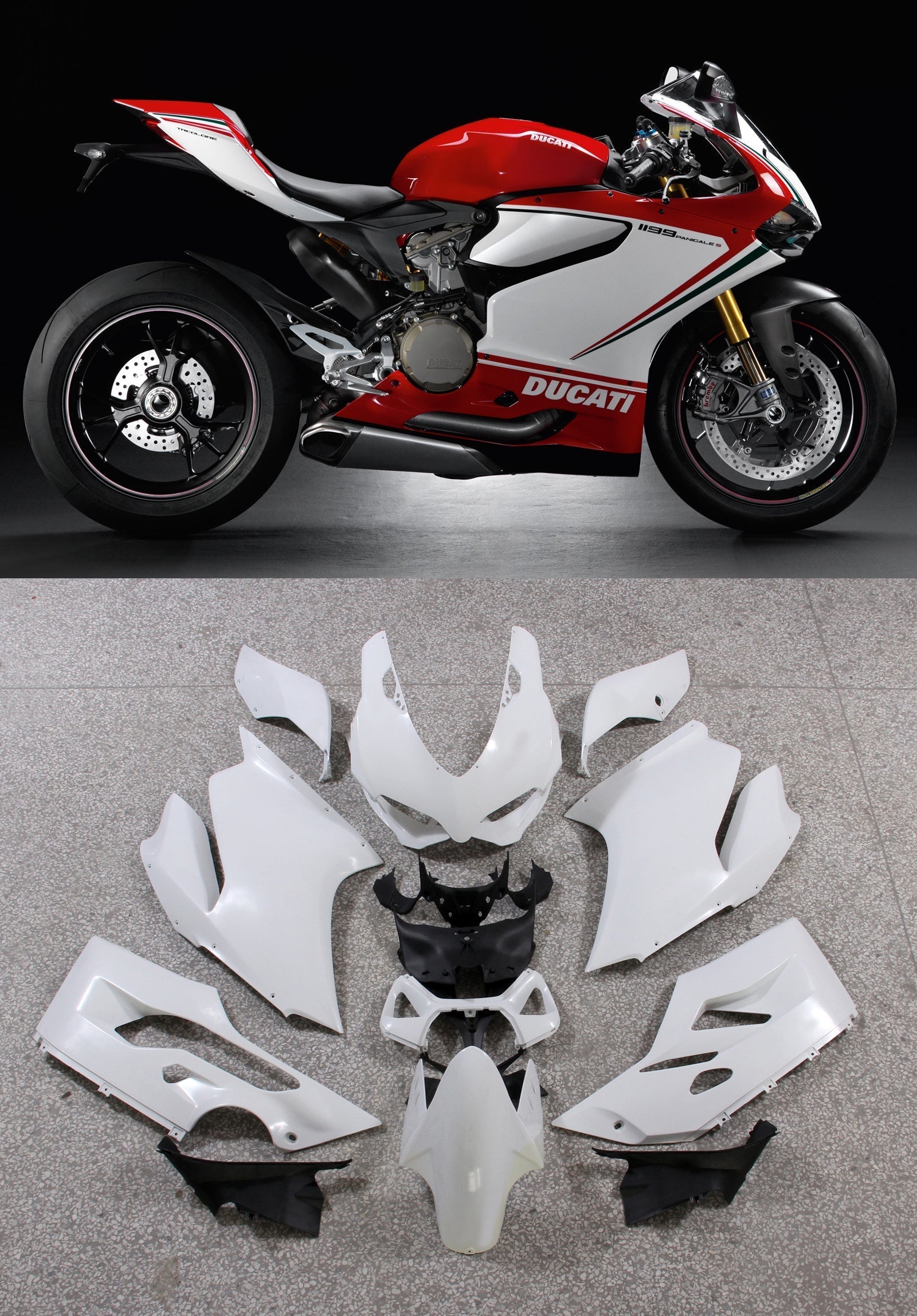 Fairings 2012-2015 Ducati 1199 Panigale Red White 1199 Generic