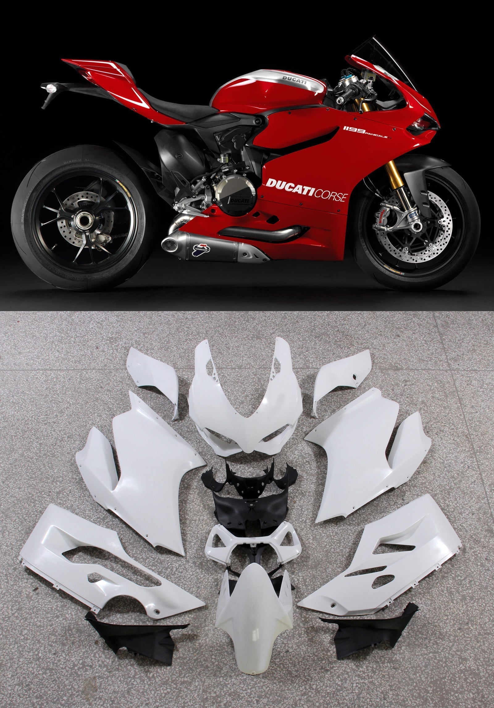 Fairings 2012-2015 Ducati 1199 Panigale Red Corse 1199 Generic