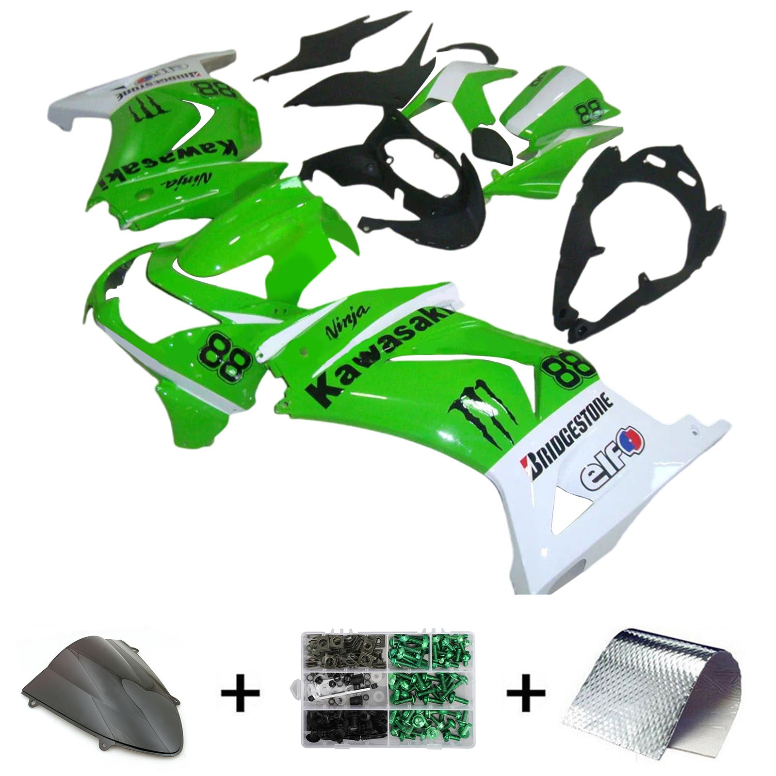 Kawasaki EX250 Ninja250R 2008-2012 Kit Carenado Carrocería Plástico ABS