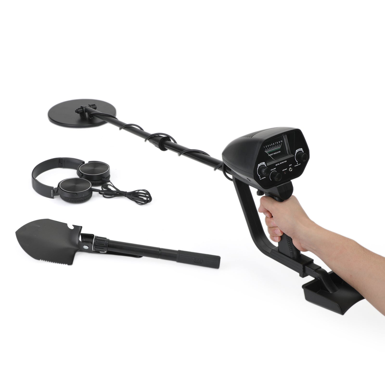 Metal Detector 7.8" Hunter Deep Sensitive Come With Shovel Earphone