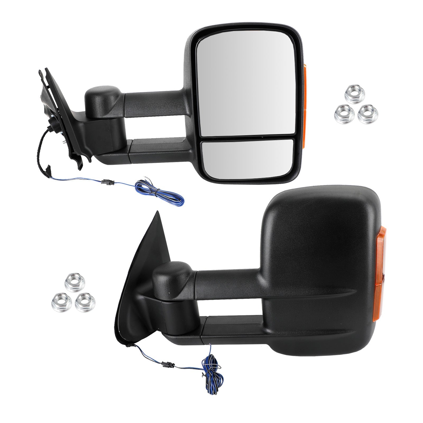 Mitsubishi Ttiton 2015+ Pair of Manual Black Extendable Towing Mirrors