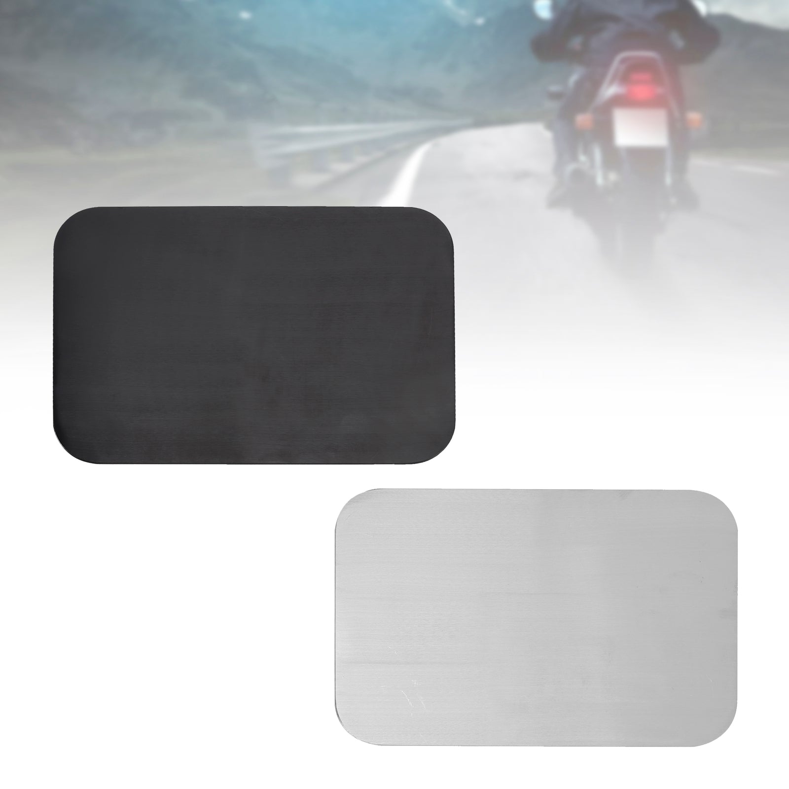 Quadrilateral Blank Aluminum Alloy License Plate DIY Universal fit for Motorcycle