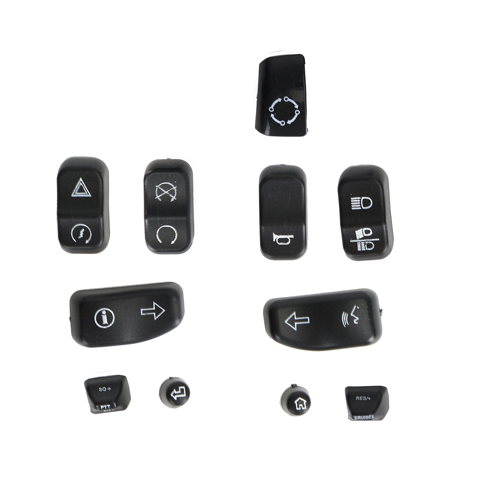 11Pcs Hand Control Switch Button Covers Fits For Glide Road King Models 14-19 Generic