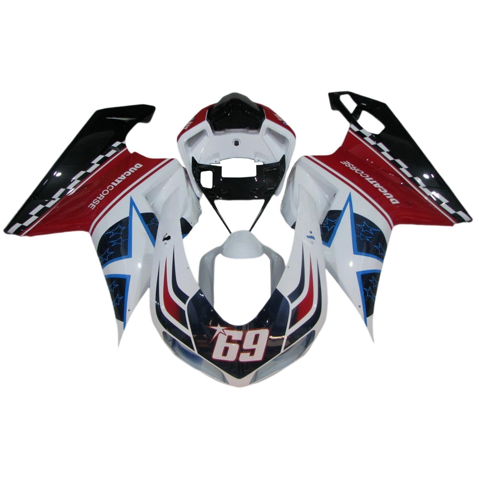 Ducati 1098 1198 848 2007-2011 Fairing Kit Bodywork ABS