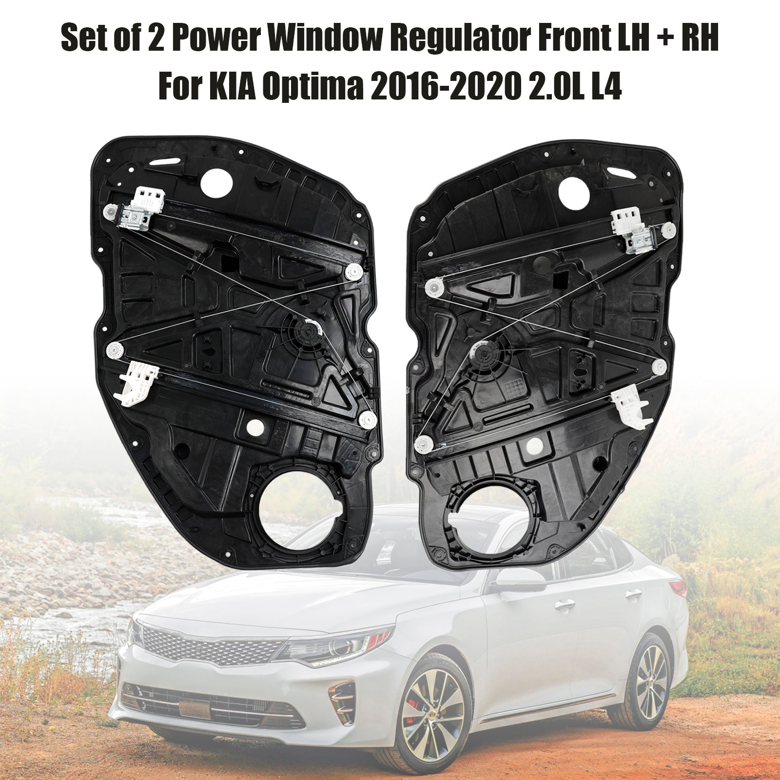 2017-2019 Kia Optima Hybrid EX Premium Sedan 4-Door 82481-D4000 Set of 2 Power Window Regulator Front LH + RH