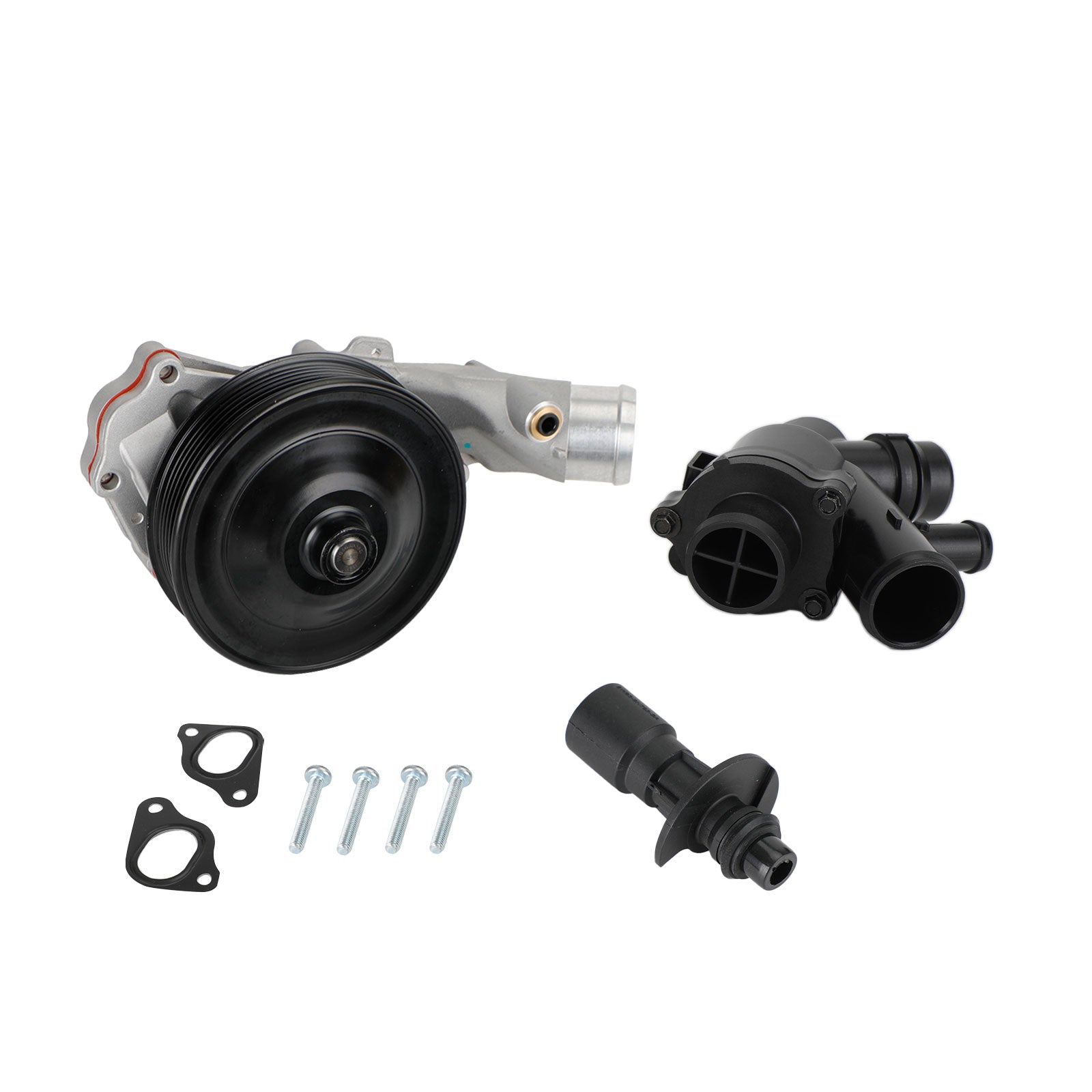 Bomba de agua con conector de juntas de pernos + kit de termostato para Jaguar Land Rover V8