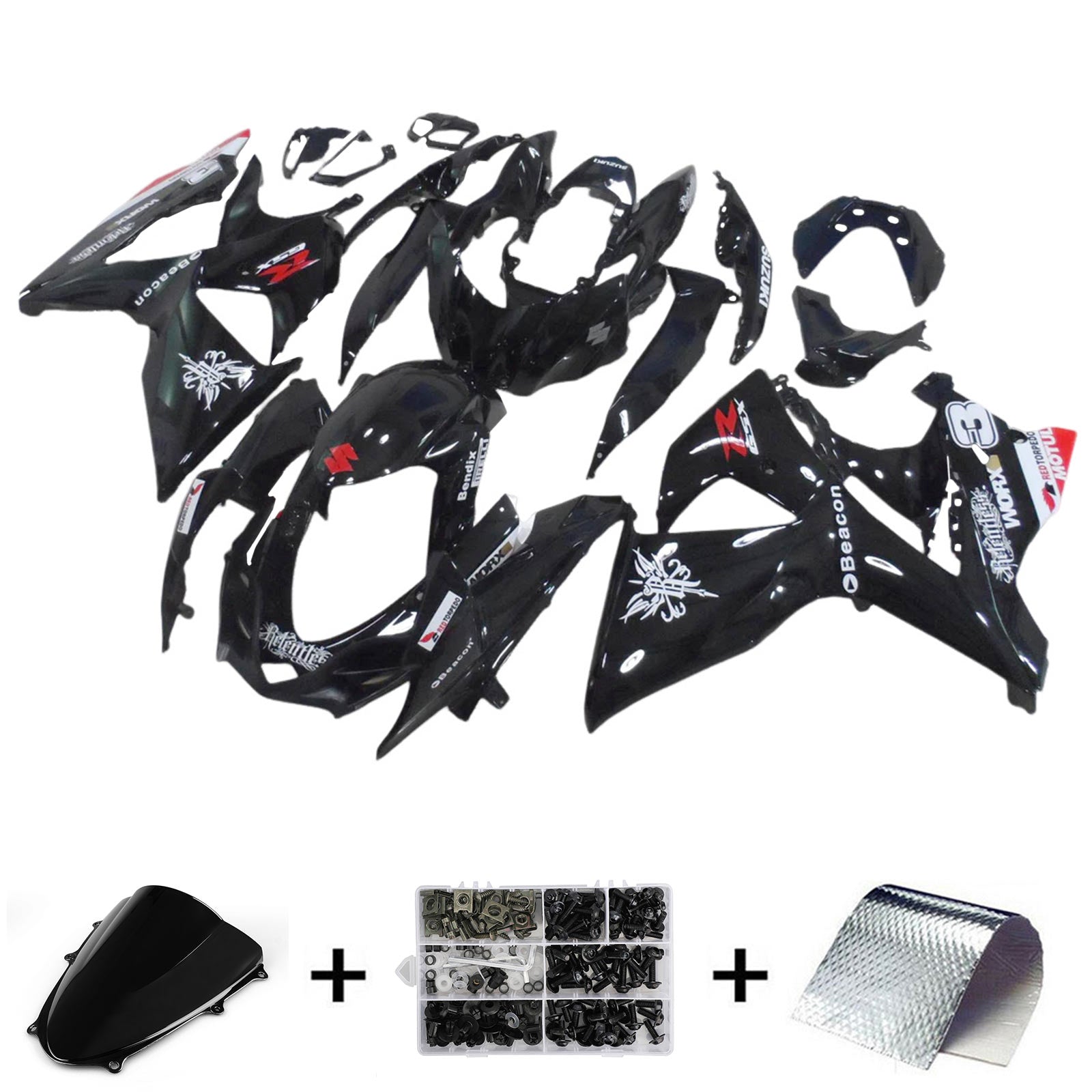 Amotopart Suzuki GSXR1000 2009-2016 K9 Fairing Kit Bodywork Plastic ABS