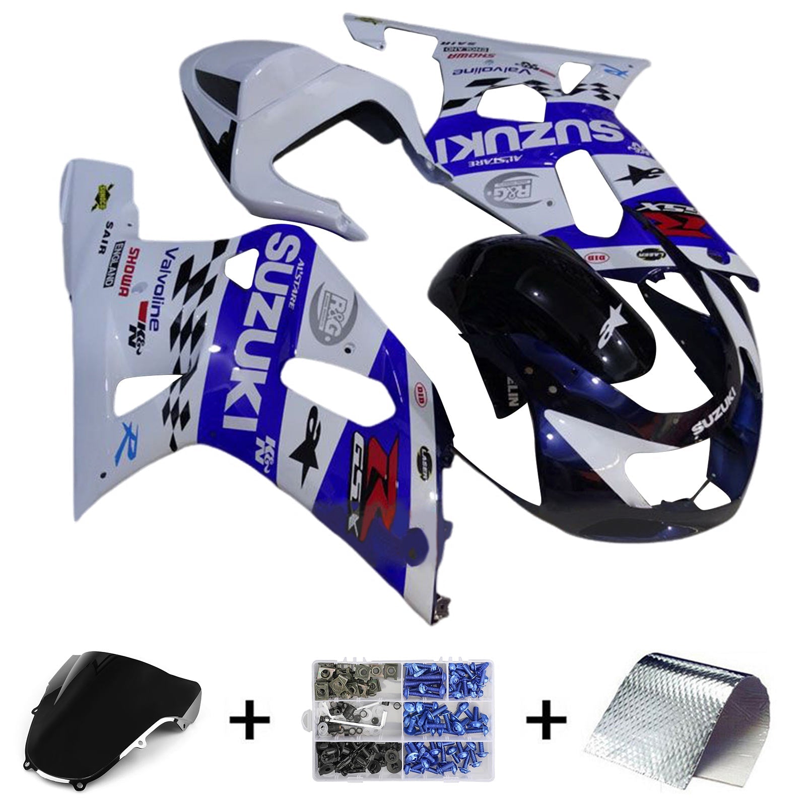 Amotopart Suzuki GSXR1000 2000-2002 K1 K2 Fairing Kit Bodywork Plastic ABS