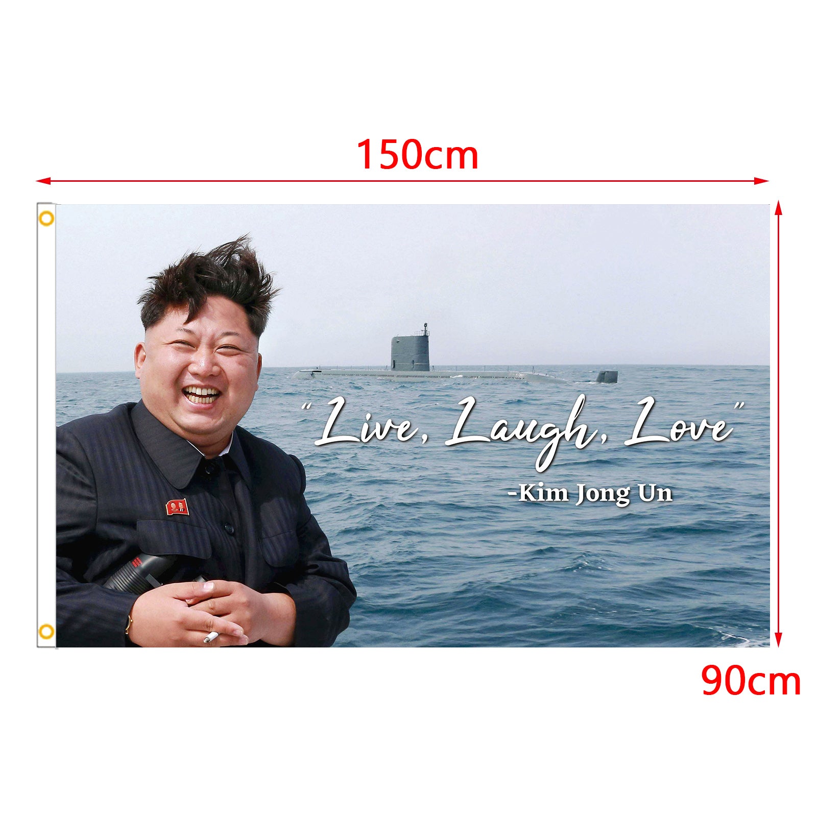 Bandera de jardín Kim Jong Un Live Laugh Love Banner de 3x5 pies