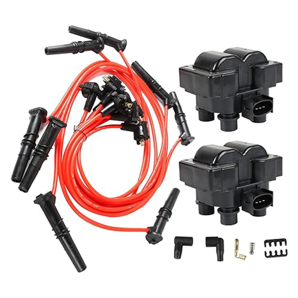 1996-1998 FordMustang V8 4.6L
 Paquete de 2 bobinas de encendido y 8 cables de bujía FD487