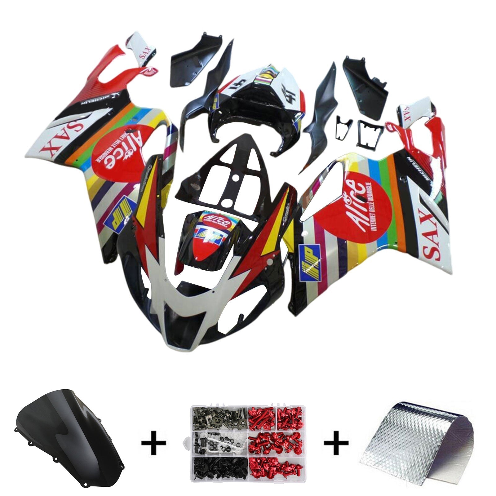 Amotopart Aprilia RSV1000 2003-2006 Fairing Kit Bodywork Plastic