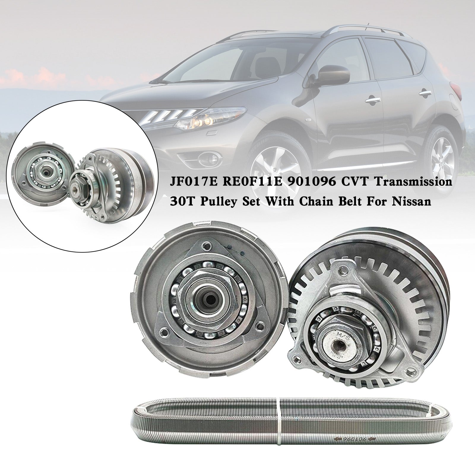 2012-2014 Nissan Altima 3.5L JF017E RE0F11E 901096 CVT Transmission 30T Pulley Set With Chain Belt