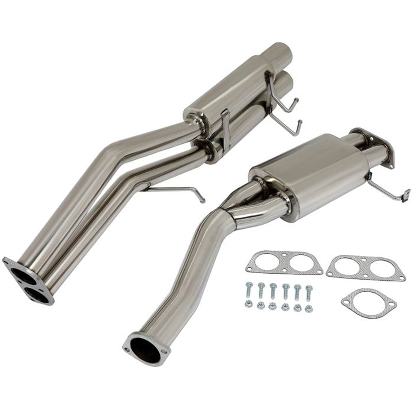 Silenciador de escape Catback con punta doble de 2,4 L y 3,5 pulgadas, sistema de escape de carreras para Nissan 240SX 1989-1994