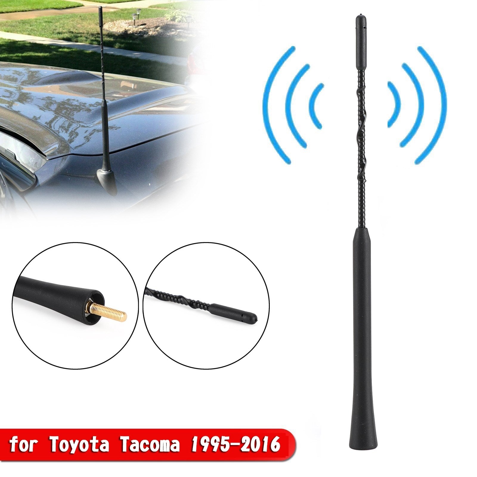 Toyota Tacoma 1995-2016 Black Antenna Mast AM/FM 11"Inch Generic