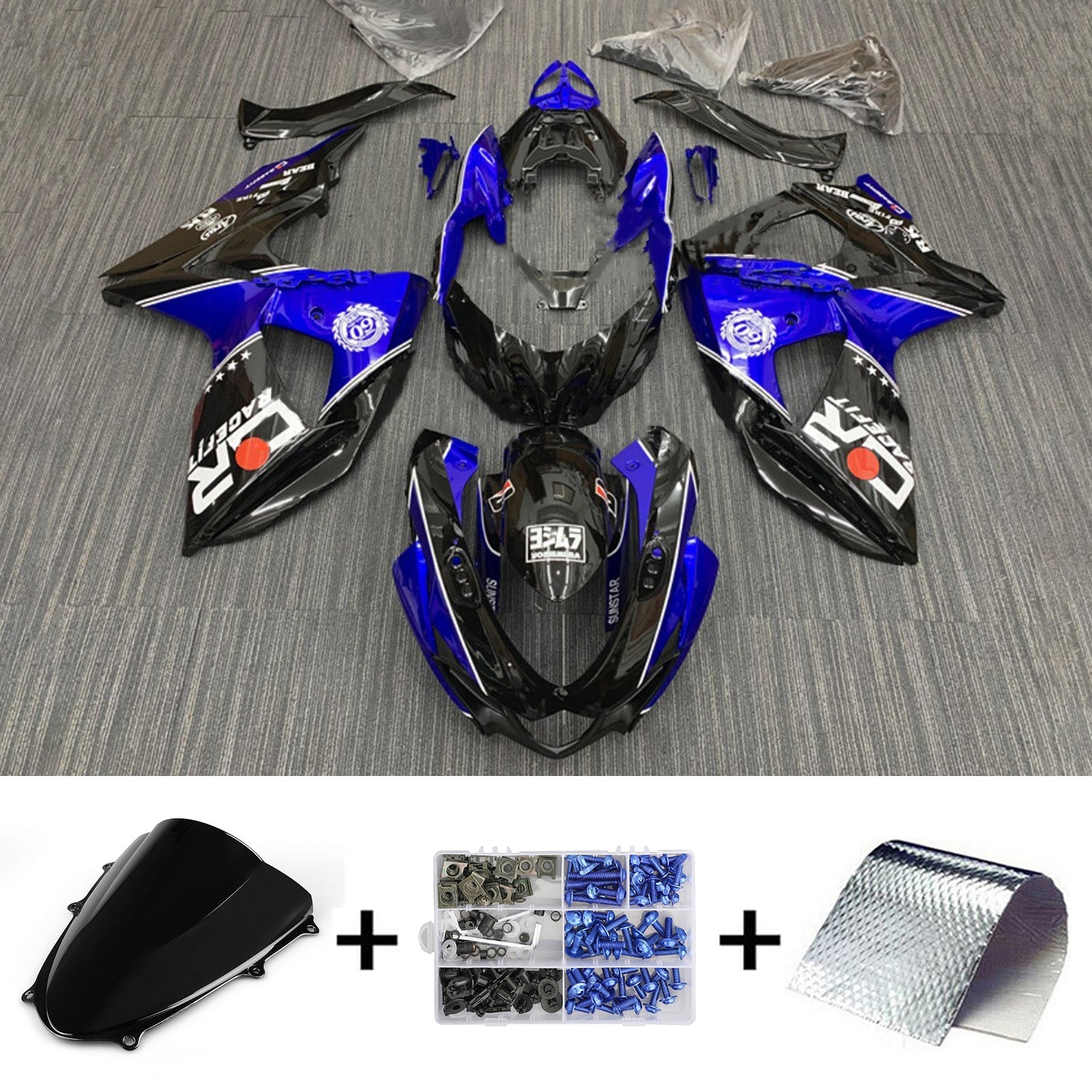 Amotopart Suzuki GSXR1000 2009-2016 K9 Fairing Kit Bodywork Plastic ABS