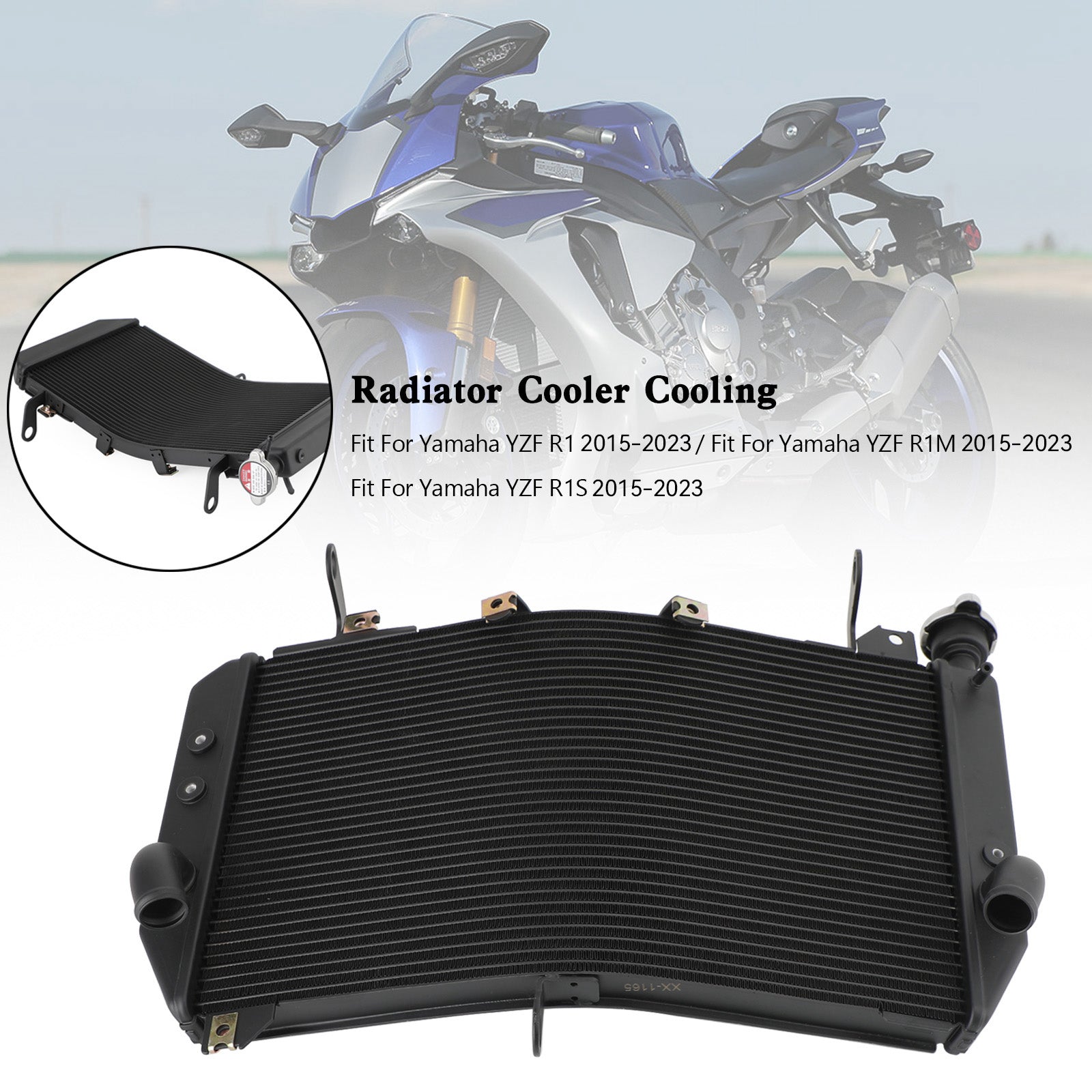 Enfriador del radiador del motor de aluminio Yamaha YZF R1 R1M 2015-2023