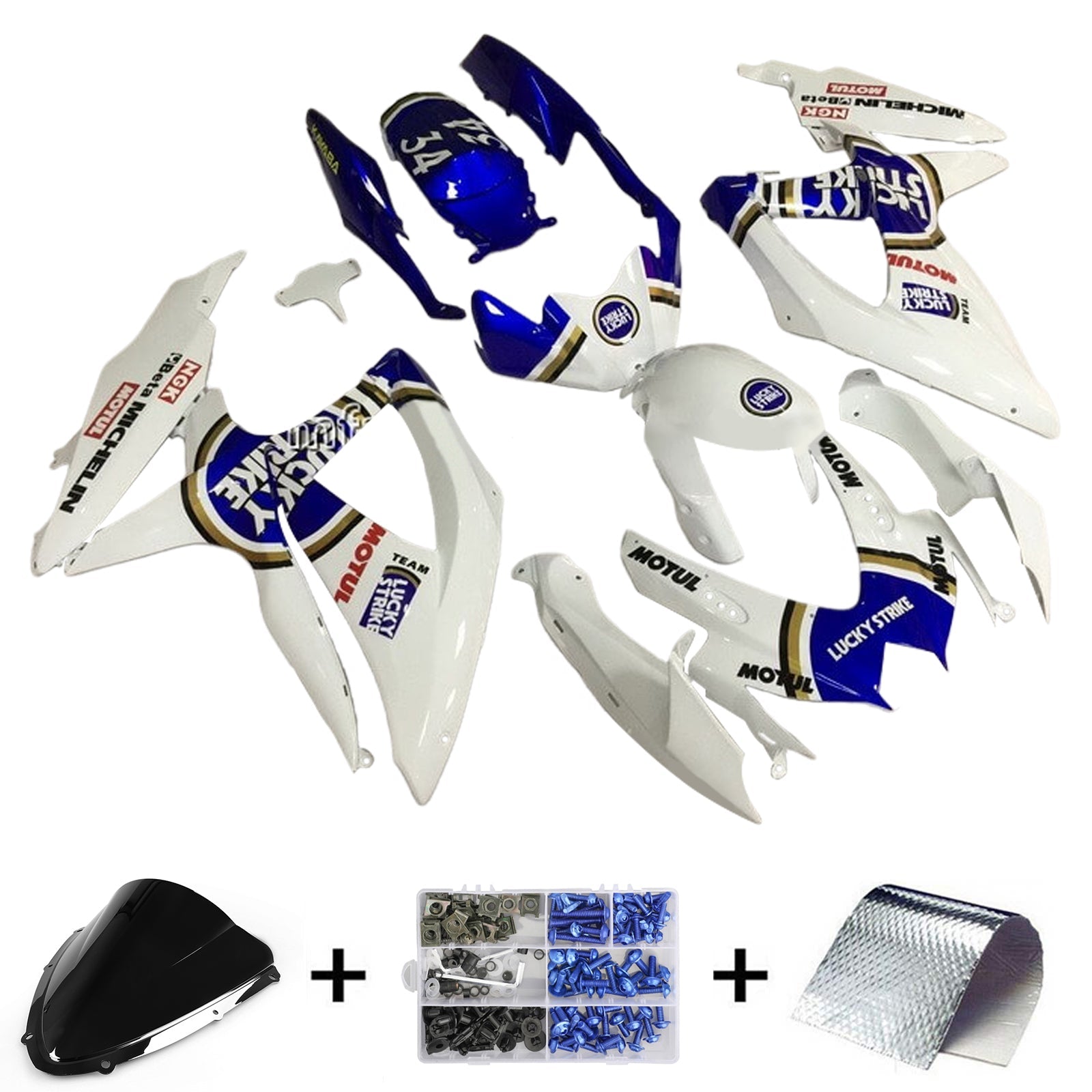 Amotopart Suzuki GSXR 600/750 2008-2010 K8 Fairing Kit Bodywork Plastic ABS