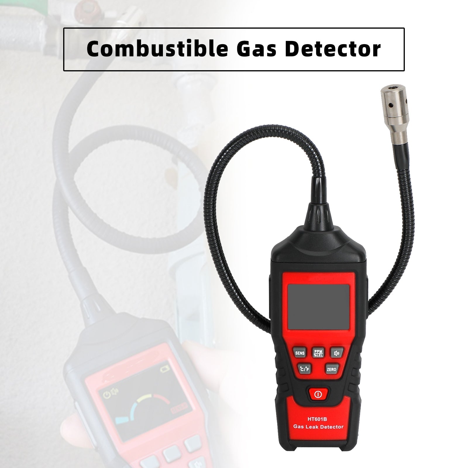 Gas Leak Detector Portable Combustible Gas Detector LCD Tester Visual Leakage