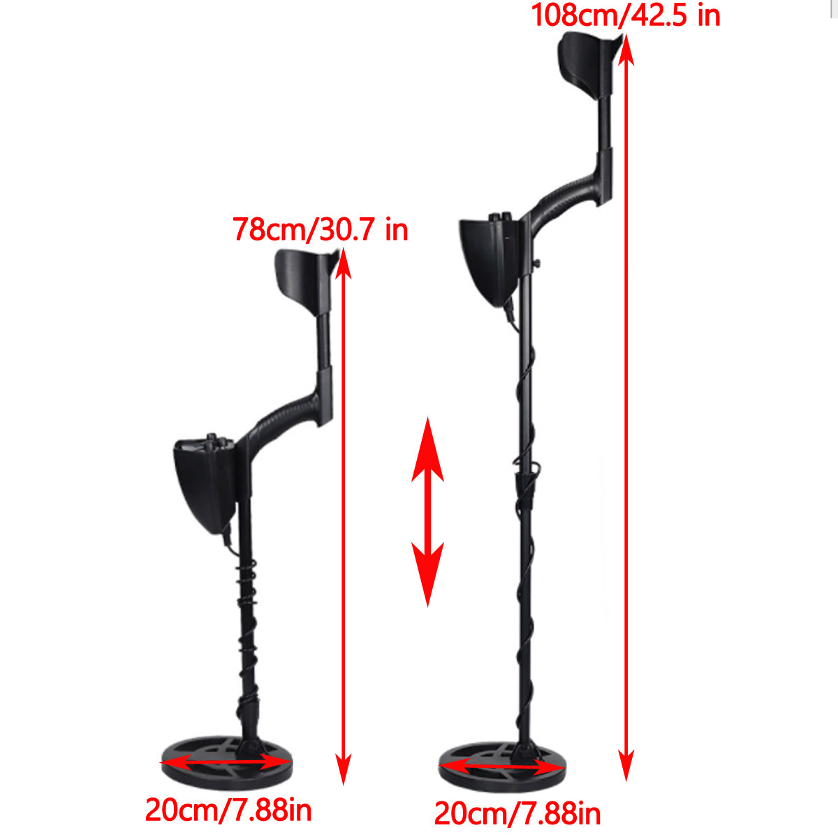 3 in 1 Kit Metal Detector 7.8" Gold Digger Hunter Deep Sensitive Shovel Earphone