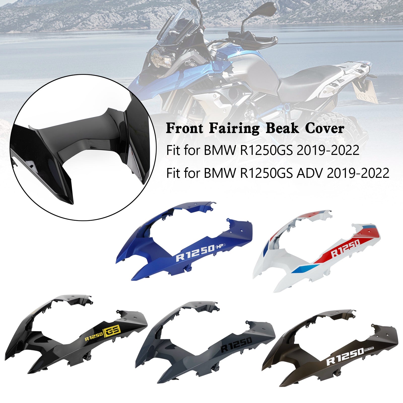 Front Nose Fairing Beak Fender Cover For BMW R1250GS / ADV 2019-2023