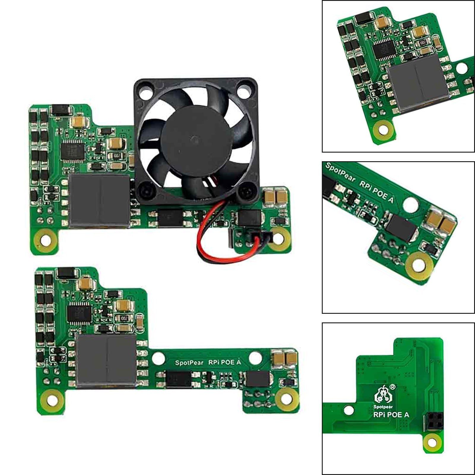 Raspberry Pi Poe Ethernet Power Supply Expansion Module Supports 3B+/4B with Fan