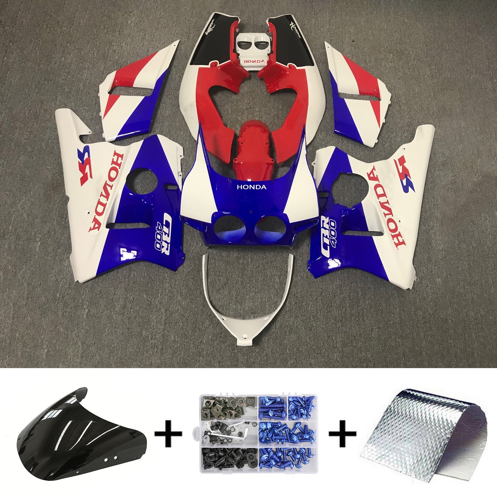 Amotopart Honda CBR400RR NC23 1987-1989 Fairing Kit Bodywork Plastic ABS