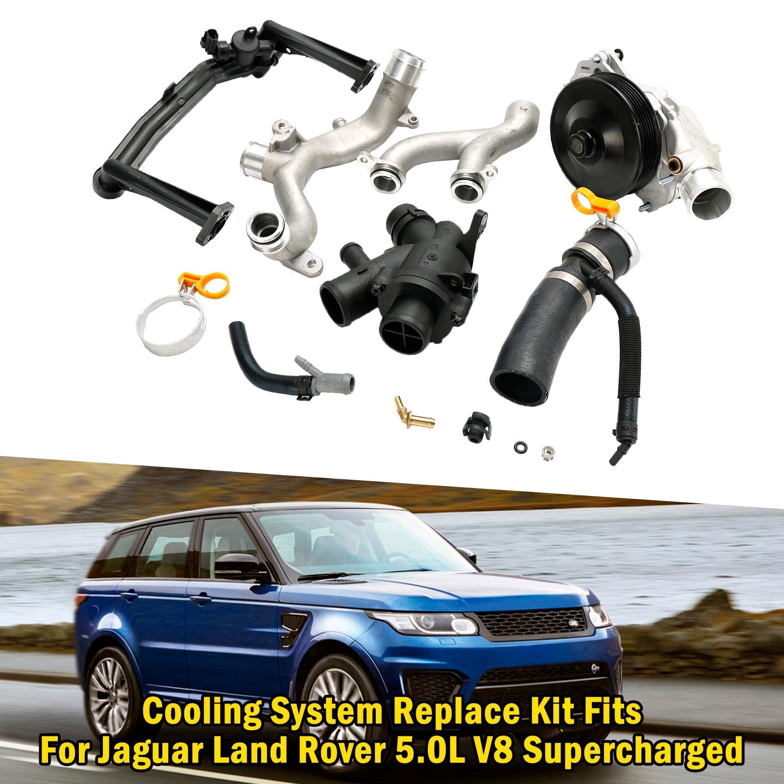 2010-2018 Land Rover Range Rover Sport 5.0L V8 Cooling System Replace Kit AJ812119 AJ811340 C2D20660