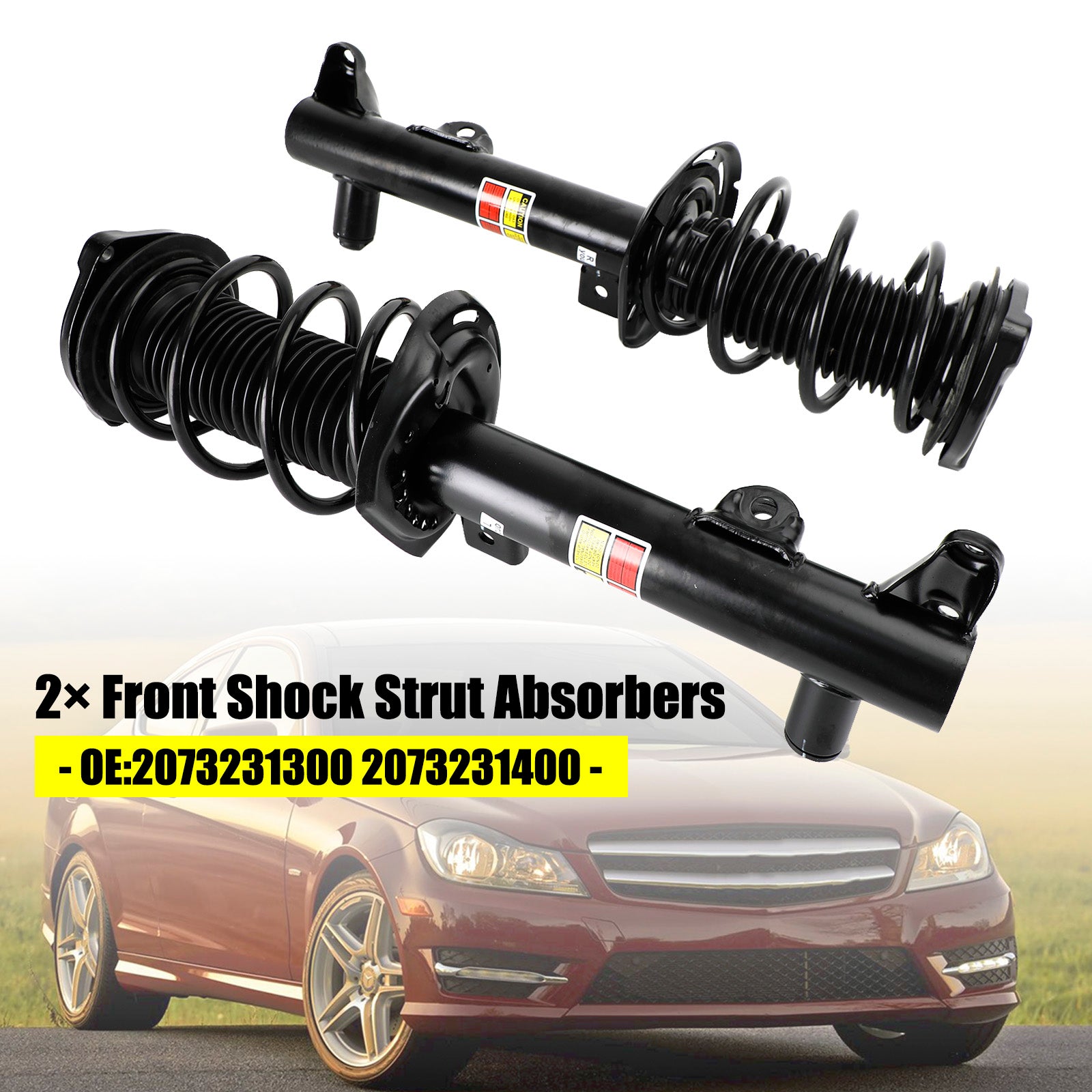 Mercedes-Benz C E Class 2073231300 2073231400 2× Front Shock Strut Absorbers