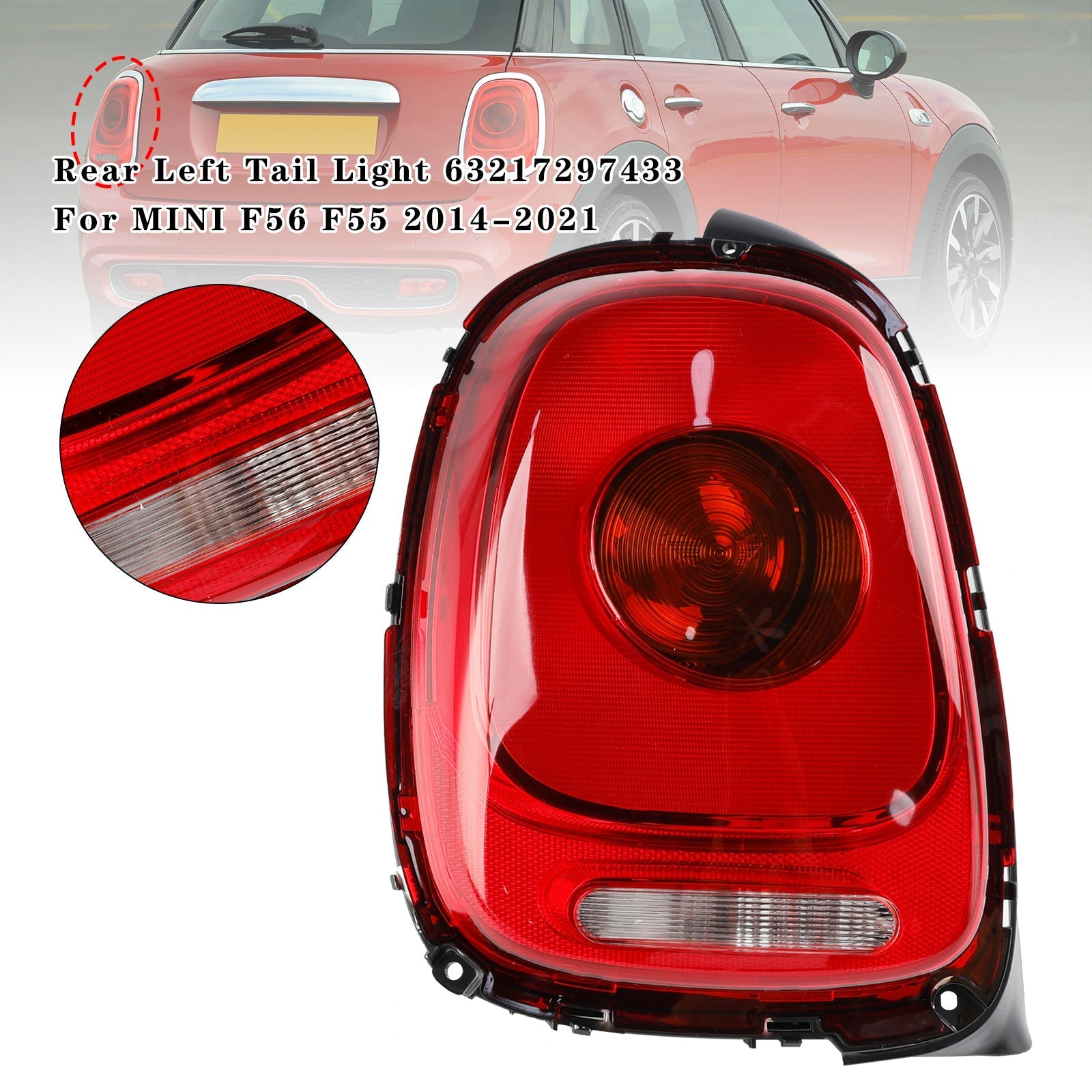 Rear Left Tail Light 63217297433 For MINI F56 F55 2014-2021