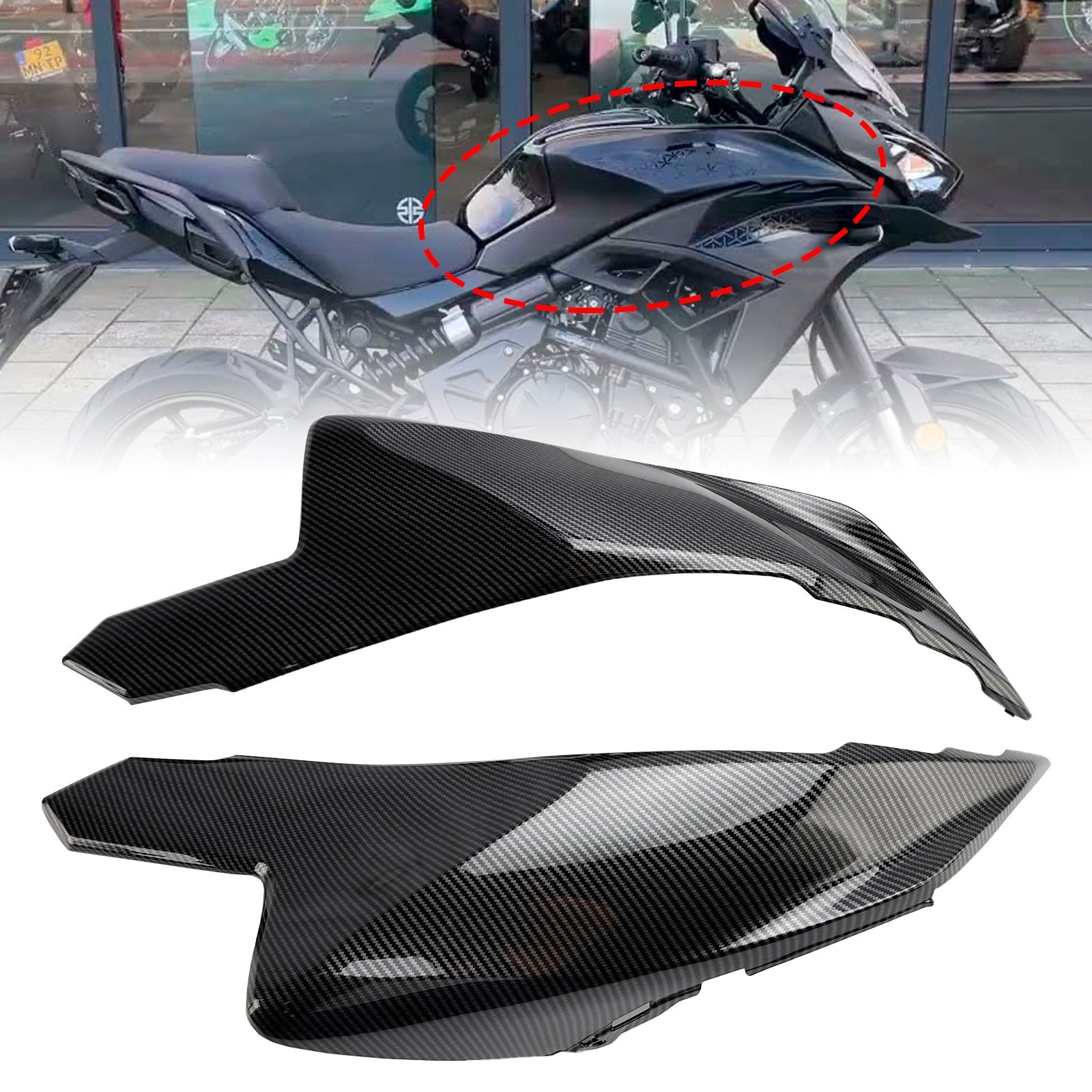 Tank Side Cover Panel Fairing Cowl For Kawasaki Versys 650 KLE650 2022-2024