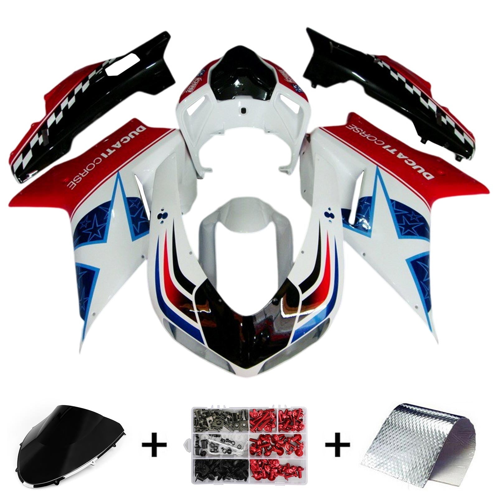 Ducati 1098 1198 848 2007-2011 Fairing Kit Bodywork ABS