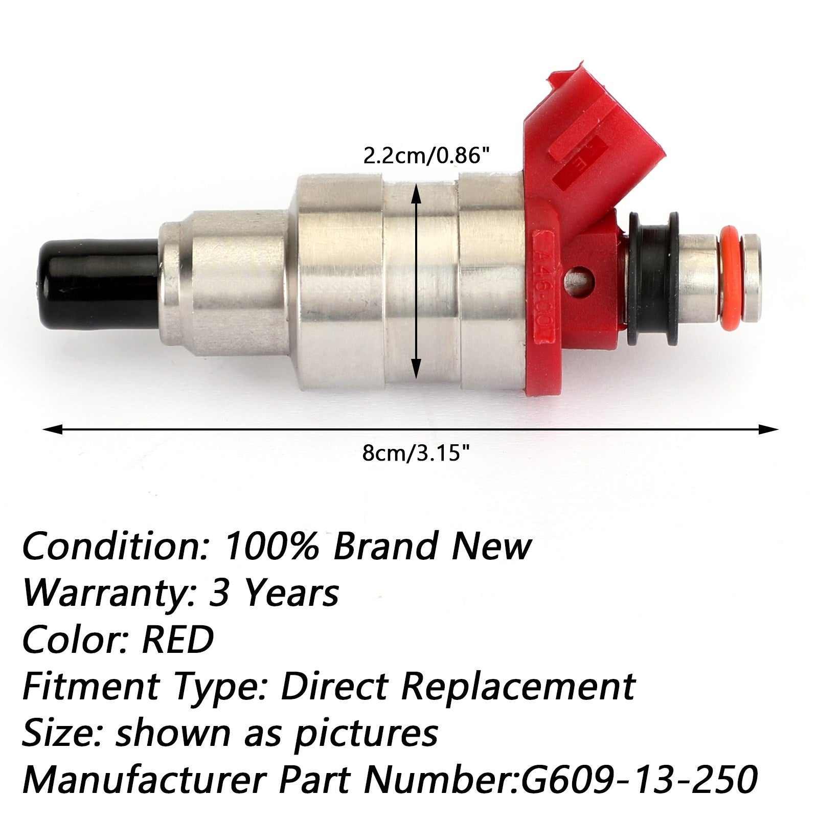 1Pcs Fuel Injector G609-13-250 Fit Mazda B2600 MPV 2.6L Generic