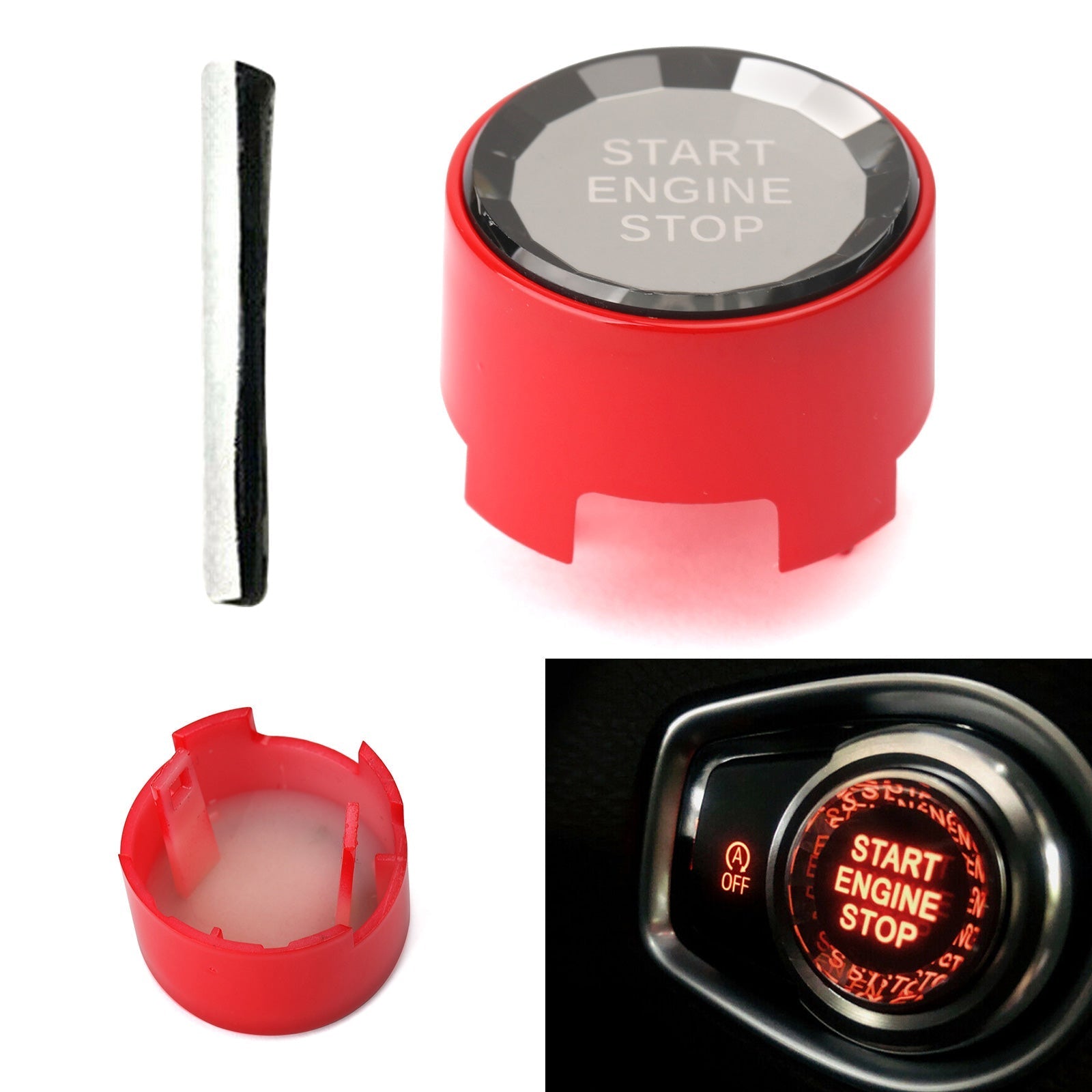 Engine Start Stop Switch Button Cover For BMW F Chassis F30 F31 F20 F21 Crystal