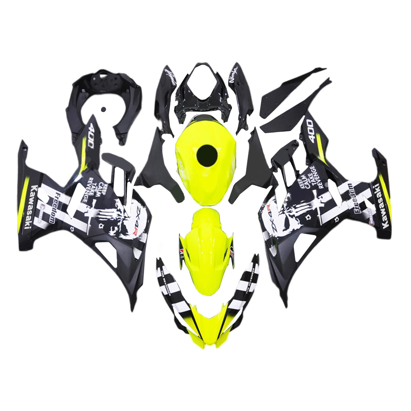 Amotopart Kawasaki EX400 Ninja400 2018-2024 Fairing Kit Bodywork Plastic ABS